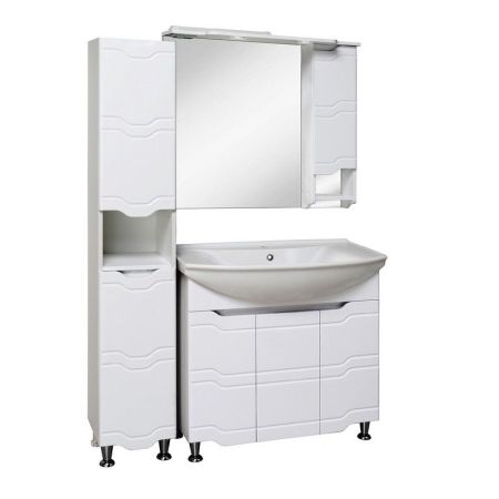 Шкаф пенал Runo Стиль 30 4620750025434 с бельевой корзиной Белый, артикул 4620750025434