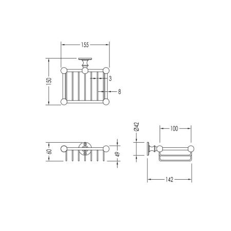Devon First Class Мыльница малая решетчатая, настенная, цвет: никель блестящий, артикул DD33050NK