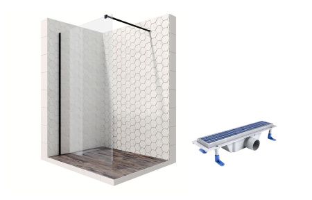 Душевая перегородка Ambassador Walk-in 15031110-ST1, свободный вход, линейный трап, 100см Душевая перегородка Ambassador Walk-in 15031110-ST1, свободный вход, линейный трап, 100см