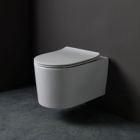 White Ceramic Geo, комплект подвесного унитаза c вихревым смывом и быстросъемным ультратонким сиденьем микролифт, цвет белый глянцевый, артикул W10903SET01/Geo