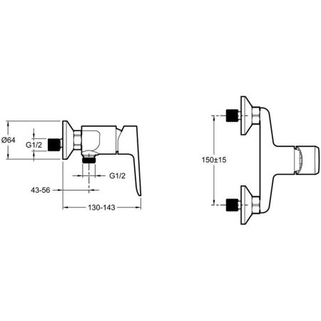 Смеситель для душа  JACOB DELAFON OSCAR E29843-BL (черный, L-14,3), шт, артикул E29843-BL