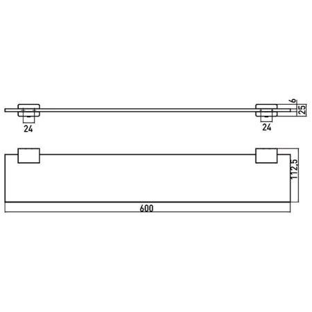 Emco Loft Полка хрустальное стекло сатинированное, 600mm, цвет хром, артикул 0510 001 60