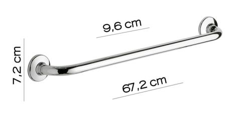 Gedy, поручень прямой, длина 67,2 см, цвет хром, артикул 2721/67(13)