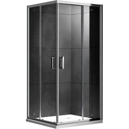 Душевой уголок Gemy Victoria 80x80 квадратный профиль Хром стекло прозрачное, артикул S30152