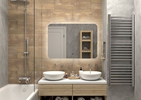 Зеркало с подсветкой ART&MAX Ravenna AM-Rav-1000-700-DS-F, артикул AM-Rav-1000-700-DS-F