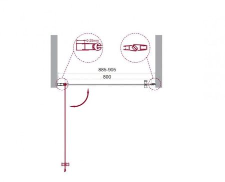 Душевая дверь BelBagno ETNA-B-1-90-C-Cr, артикул ETNA-B-1-90-C-Cr