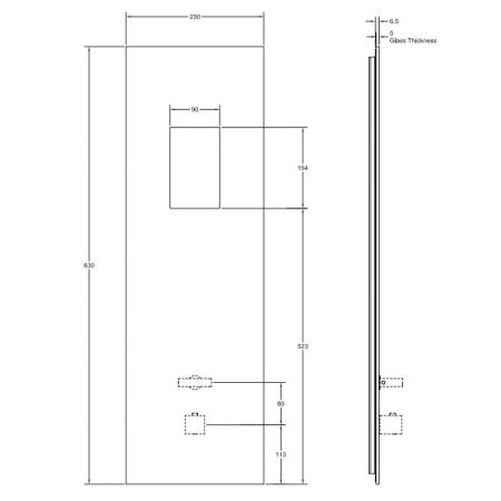 GESSI BINARIO Настенная панель сенсорного управления с термостатич смесителем HI-FI, закаленное стекло, внешняя часть, ручки Mirror Steel, цвет черный, артикул 61229#238