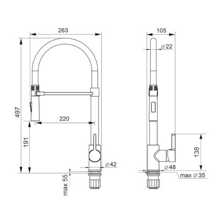 Cмеситель ULGRAN Quartz UQ-024-09, асфальт