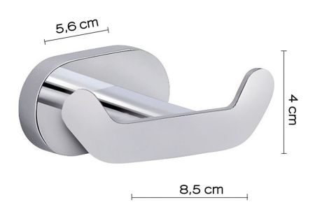 Gedy Bernina, крючок двойной, цвет хром, артикул BE26(13)