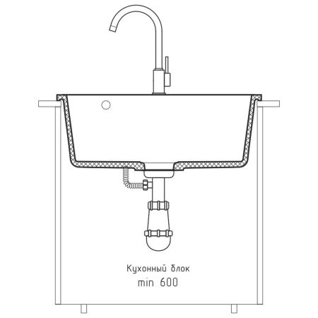 Кухонная мойка GranFest URBAN 4555, песочный, артикул 4555 песочный