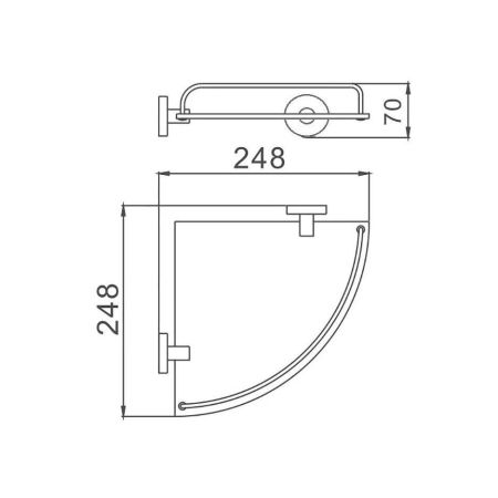 Полка стеклянная угловая D-Lin D264111, черный, артикул D264111