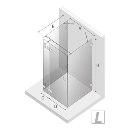 Душевое ограждение NEW TRENDY EVENTA L 90x90x200 EXK-0178 (хром), артикул EXK-0178