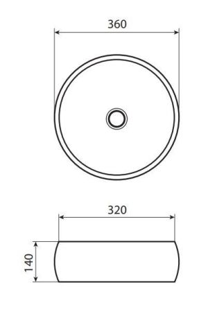 Раковина накладная Allen Brau Liberty 36 4.32001.20 белый глянец, артикул 4.32001.20