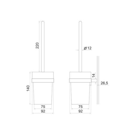 Ершик подвесной EXCELLENT Riko (хром)
