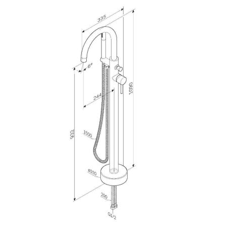 F7514100 Sense, смеситель д/ванны/душа, отдельностоящий, хром, шт., артикул F7514100