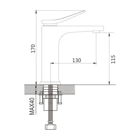 Смеситель для раковины Shevanik S4701T, оружейная сталь