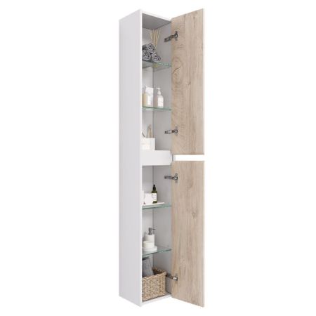 Пенал Dreja Slim 30 см, белый/дуб кантри, артикул 99.0504