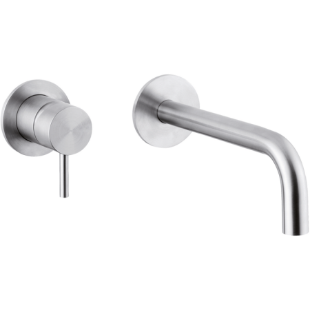 HUBER Lynox Смеситель для раковины на 2 отверстия из стены, излив 190мм, нержавеющая сталь, артикул LX002510D1