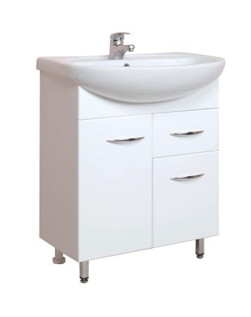 Тумба Onika Стелла 65 напольная, белая, с ящиком (ум. Стелла 65), артикул 106503