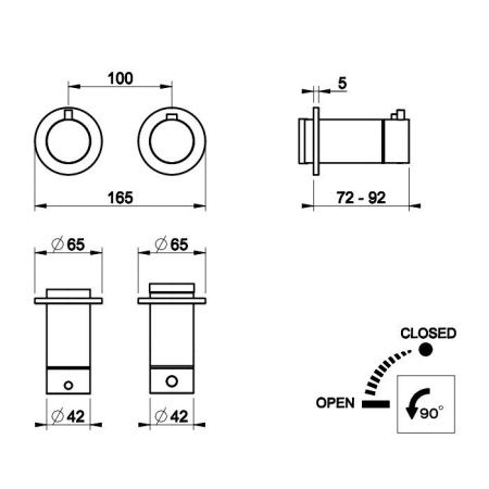 Gessi Ingranaggio Встраиваемый термостат для душа, с 1 выходом, (внешние части), цвет: хром