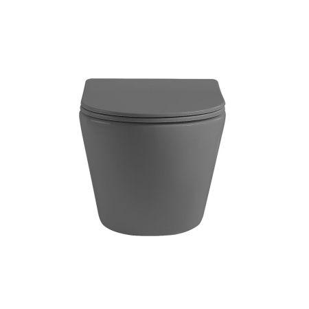 Унитаз подвесной Globo VT1-14SMA безободковый, цвет антрацит мат., ультратонкое сиденье soft-close, артикул VT1-14SMA