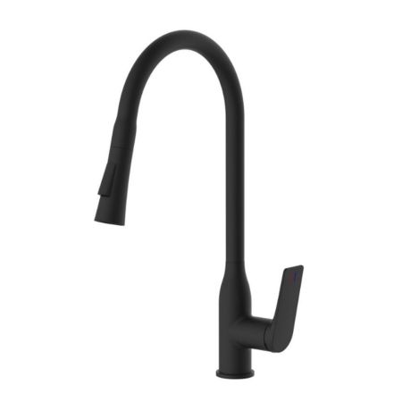 Смеситель для кухни с выдвижным изливом Haiba HB73816-7, черный, артикул HB73816-7