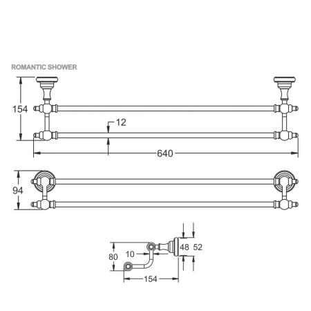 Полотенцедержатель Rose RG1127Q, бронза, артикул RG1127Q