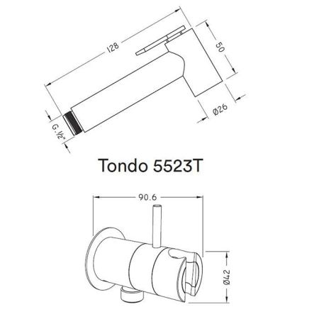 Nicolazzi Doccia Tondo Гигиенический душ со смесителем и держателем, БЕЗ ШЛАНГА (внешняя часть), цвет: хром