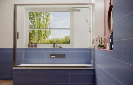 Шторка для ванны Ambassador Bath Screens 16041104, с раздвидной дверью, 150 см, артикул 16041104