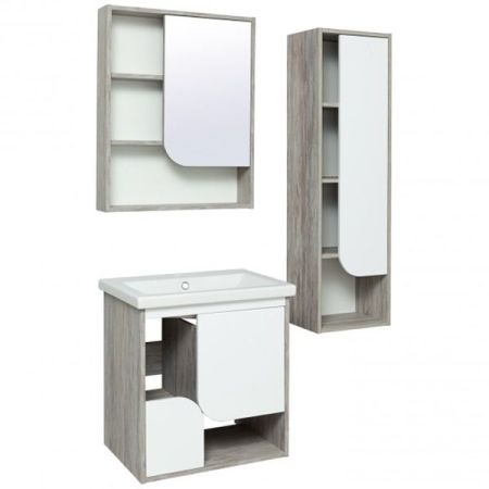 Тумба под раковину Runo Сити 60 4620750028770 подвесная Скандинавский Дуб Белая