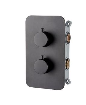 AQG Aqua Therm, встраиваемый смеситель для душа c термостатом на 2 выхода , цвет черный матовый