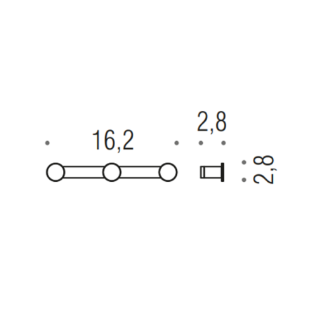 Colombo Mini Тройной крючок, цвет: хром, артикул CD117.CR