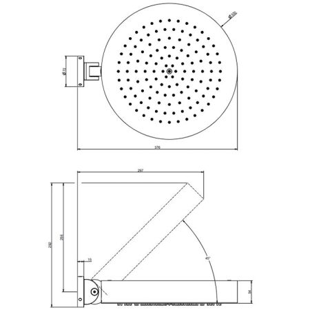 GESSI Origini Верхний душ,защитой от известкового налета, цвет: Brushed Brass PVD, артикул 66152#727