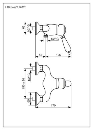 Смеситель Laguna для душа, цвет бронза