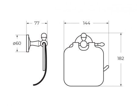 Держатель для туалетной бумаги подвесной ART&MAX ANTIC AM-2683, артикул AM-E-2683AL