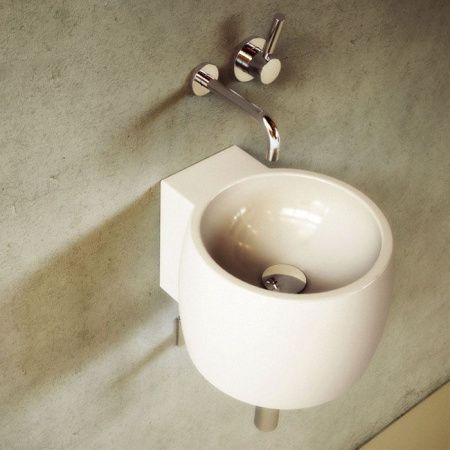 Agape Cheese Раковина подвесная 34x36.5x26 см, круглая, без отв., цвет: белый