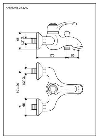 Смеситель Harmony для ванной, цвет бронза