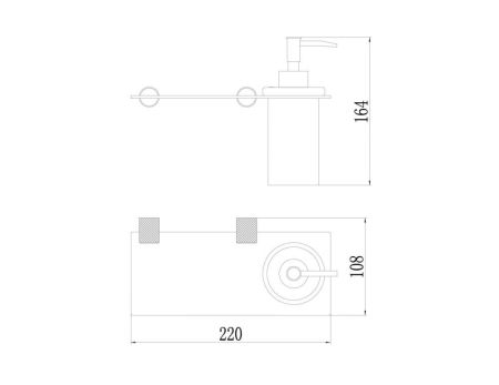 Дозатор для жидкого мыла с полочкой Savol S-002131C, матовое золото, артикул S-002131C