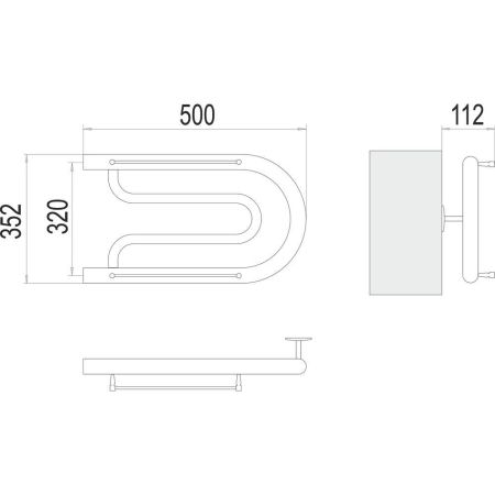Полотенцесушитель водяной Terminus Фокстрот (1") БШ 32х50