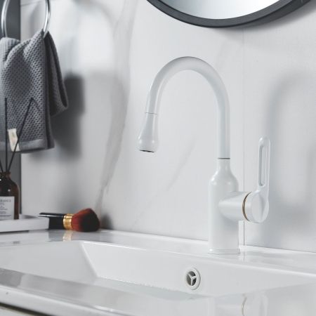 Смеситель для раковины Raffine F101C, белый, артикул F101C