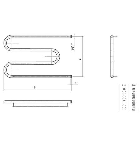 Водяной полотенцесушитель Тругор М 1 П 60x50 с полкой Хром, артикул М1/6050Пs