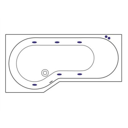 Ванна EXCELLENT Be Spot 160x80 (левая) "SOFT" (бронза)