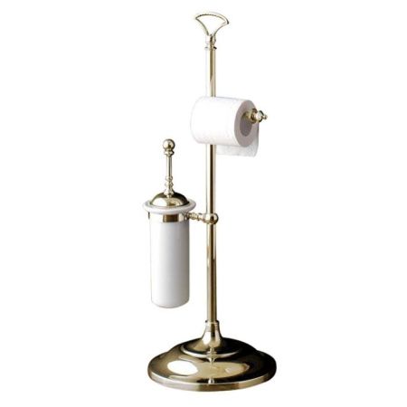 DEVON&DEVON SINGLE Стойка напольная с бумагодержателем и ершиком, цвет светлое золото, артикул SL12OT