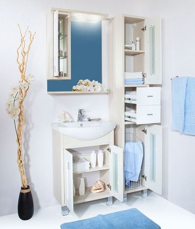 Тумба под раковину Бриклаер Бали 60 Венге Белый глянец, артикул 4627125411915