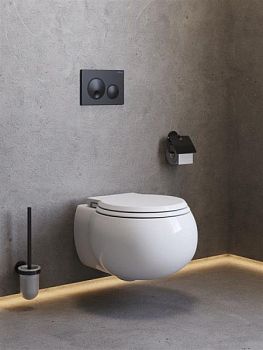 GRANDE Унитаз подвесной безободковый со смывом "Торнадо", с сиденьем дюропласт soft close CZR-308-TH-TOR/SC