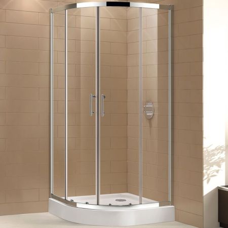 Душевой уголок Cezares Eco R-2 90x90 профиль Хром стекло прозрачное, артикул ECO-O-R-2-90-C-Cr