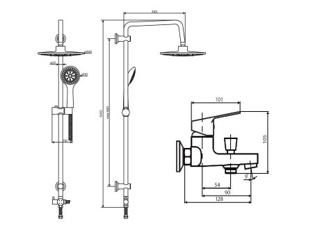 D0711010 Norma душевая система с тропическим душем и смесителем в комплекте, артикул D0711010