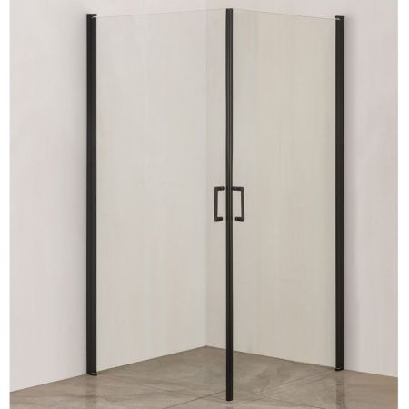 Душевой уголок Orange E04-100TB 100x100 профиль Черный стекло прозрачное, артикул E04-100TB