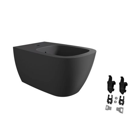 Биде, Alice, Wunder, тип установки-подвесной, ширина, мм-360, глубина, мм-530, высота, мм-285, форма чаши-прямоугольная, отверстия для смесителя-1, материал-керамика, вид грязеотталкивающего покрытия-Aliglaze+, крепления в комплекте, без сливного механизм, артикул 45010108SET