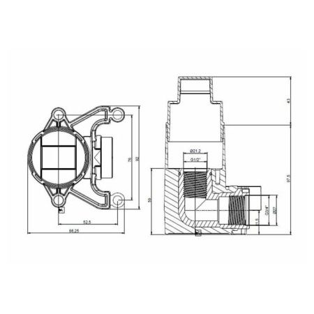 Внутренняя часть, Almar, Water Control Modular, для вывода из стены ручного душа Внутренняя часть, Almar, Water Control Modular, для вывода из стены ручного душа